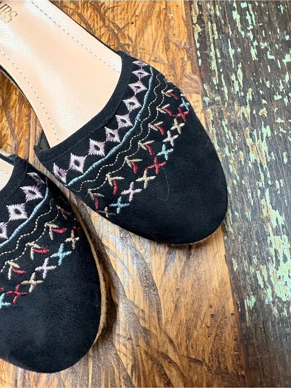 Dream Pairs Black Faux Suede Embroidered Espadrille Wedge Ankle Strap Sandals 9
